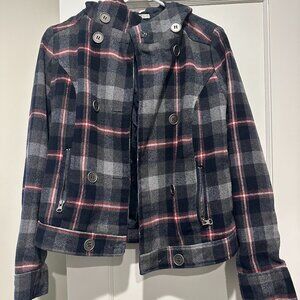 Papaya Plaid Coat